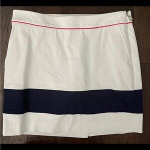 Rare POLO GOLF White CB SKORT Blue Red Pipping Stripe Ralph Lauren size 10
